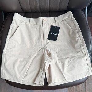 Libin Men's Golf  Shorts - Tan